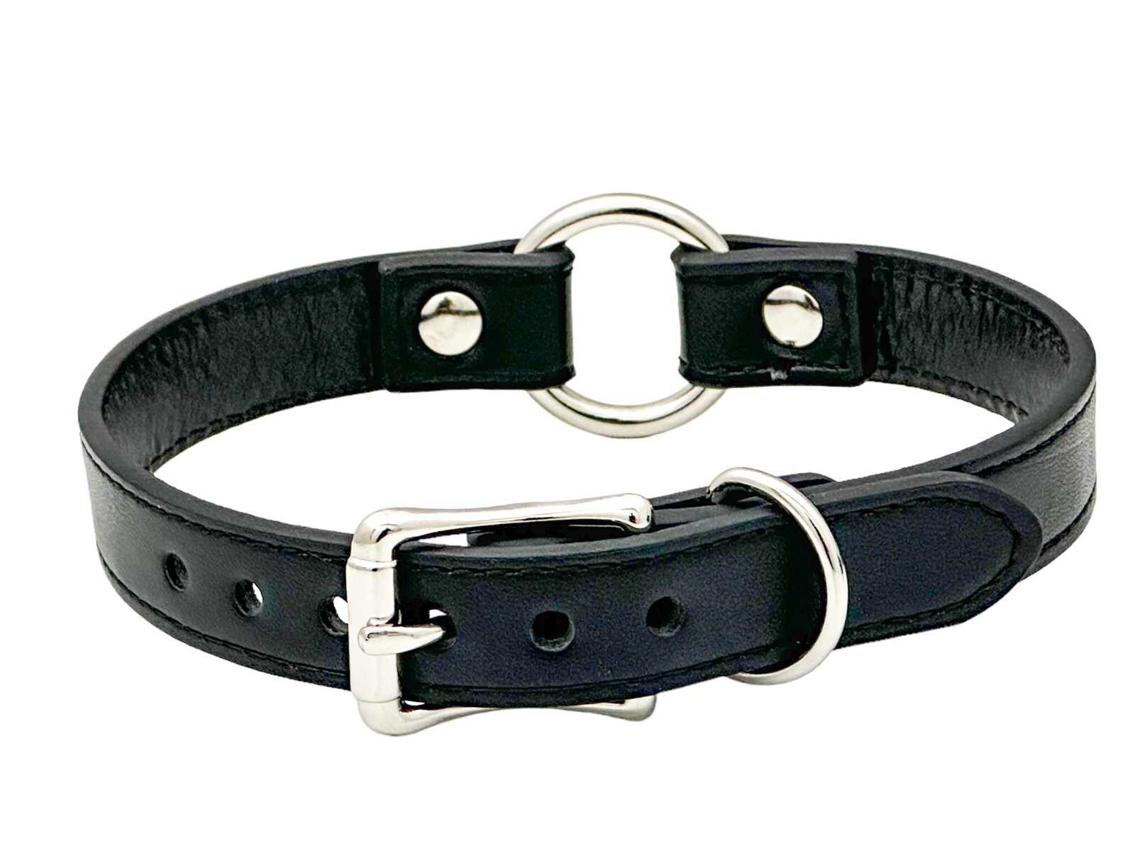 Ring Choker BDSM Collar Vegan Leather Custom Necklace O Ring Fetish Ball