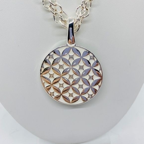 Premier Designs Full Circle Reversible Necklace Color Black/Silver 🆕 SHIPS FREE