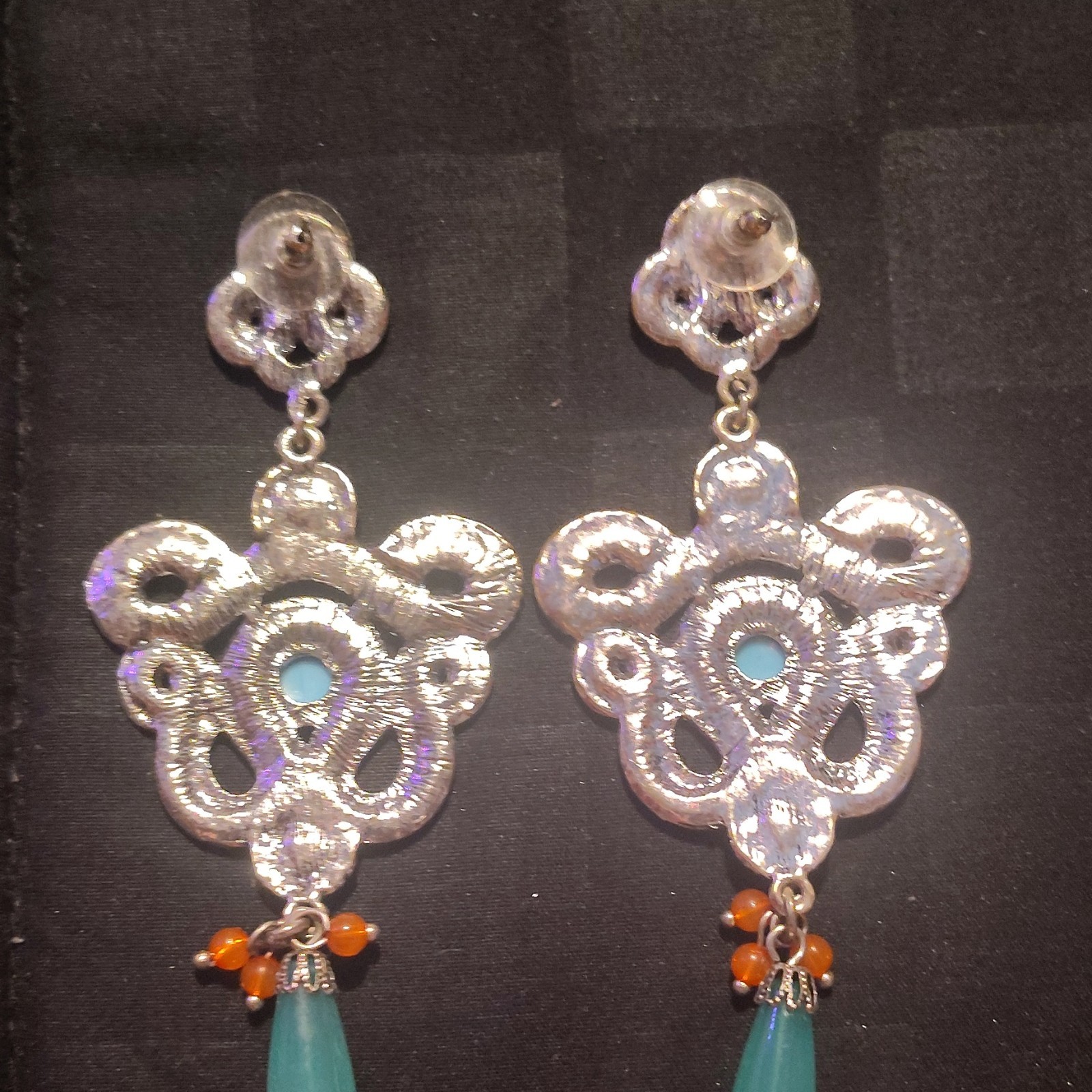 Multicolor Beaded Chandelier Dangle/Drop Earrings, Screw Back Closure