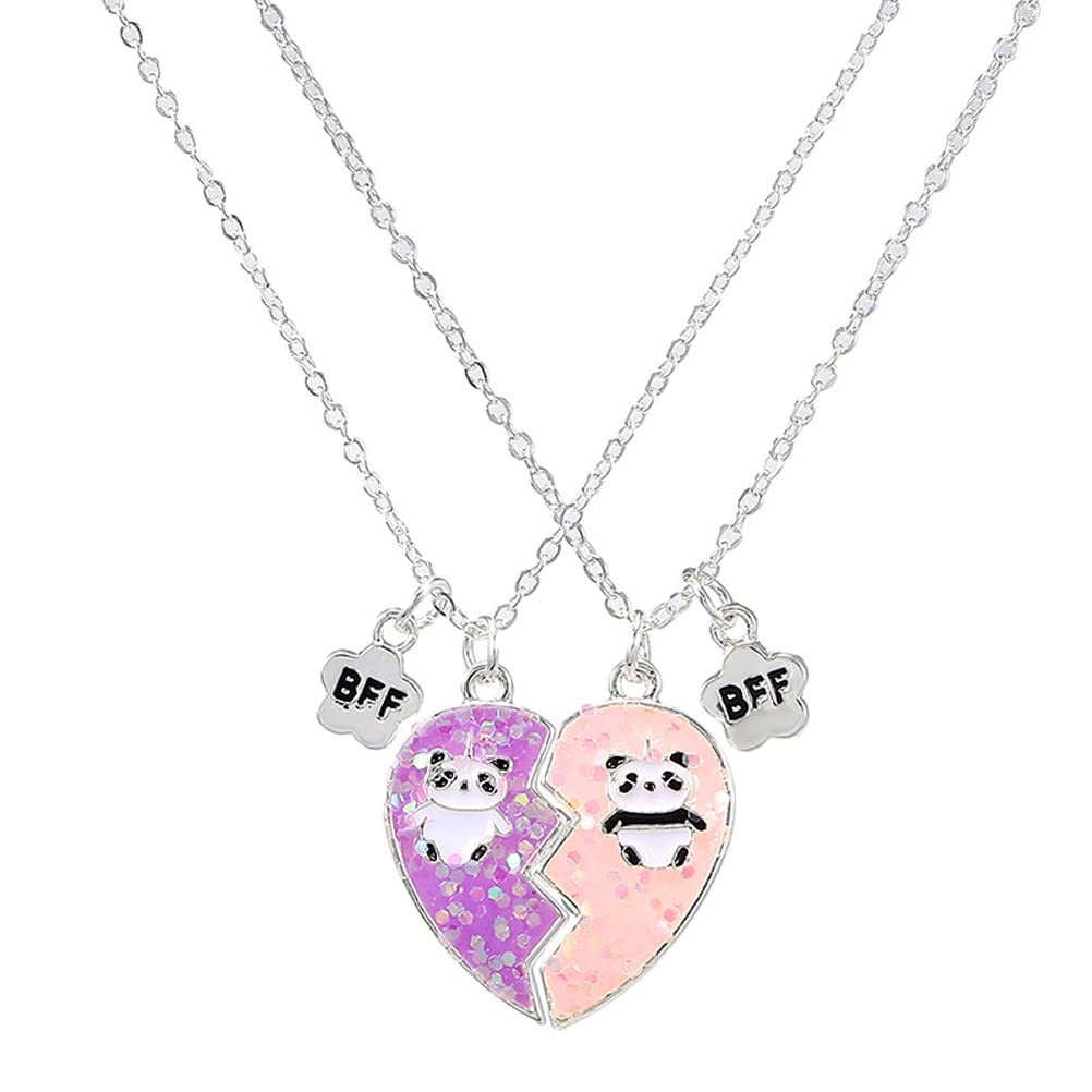 COLORFUL BLING 2Pcs/Set Best Friends Broken Heart Puzzle Rainbow Koala Pendan…