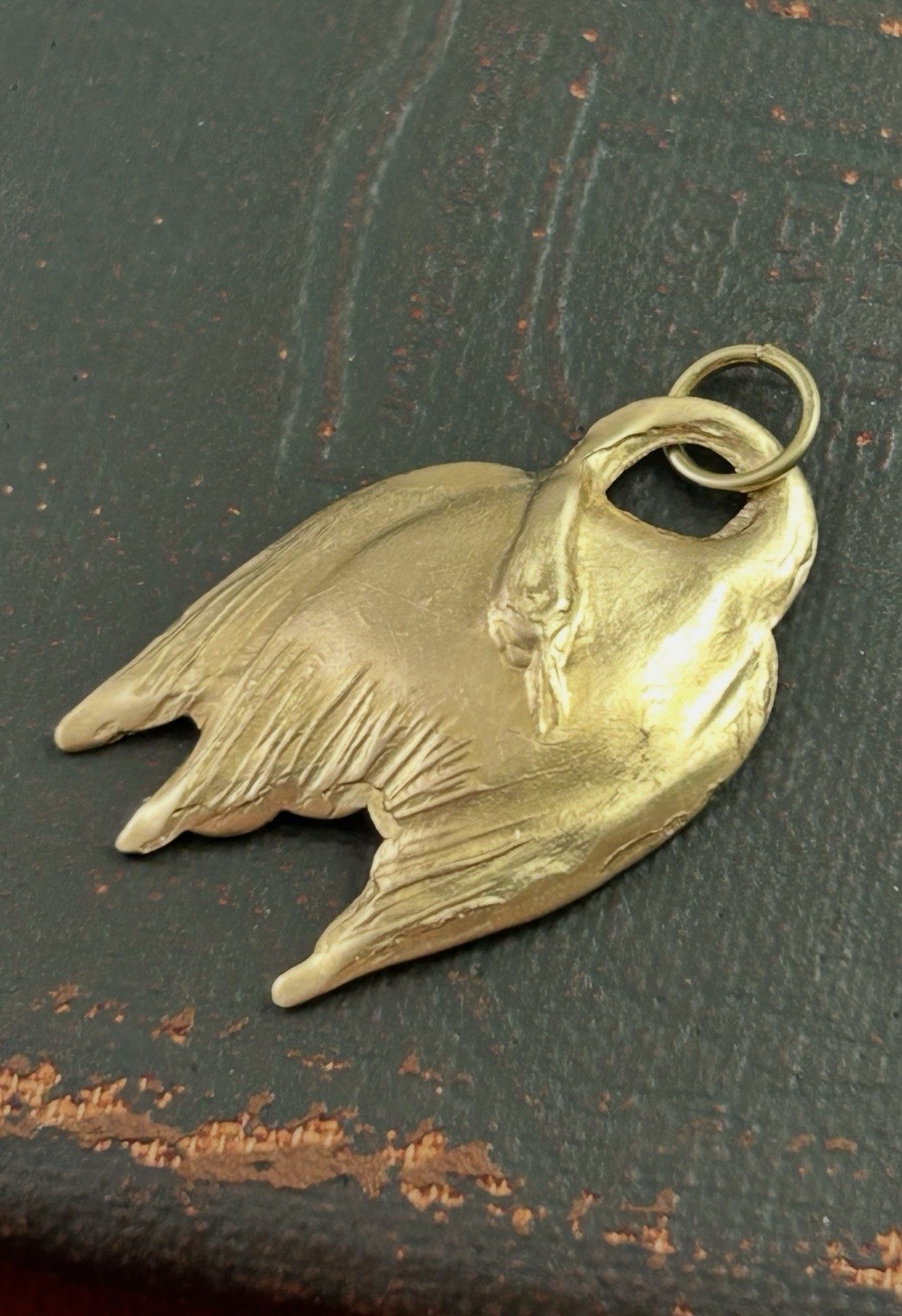 Swan Charm Necklace Pendant Elegant Brass Metal Stamping Bird Goose Jewelry