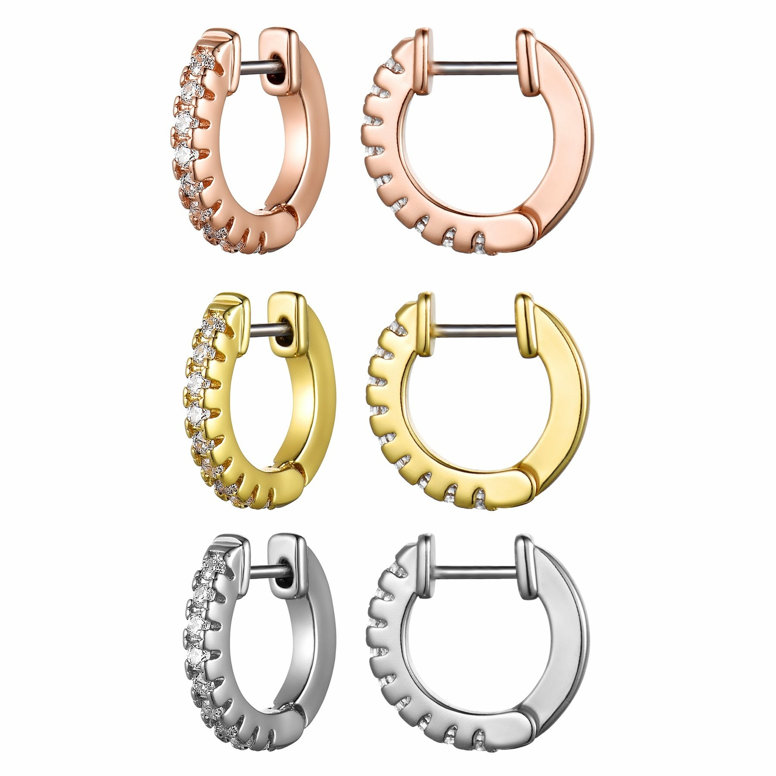 Stainless Steel CZ Hoop Nose Ear Rings Cartilage Piercing Helix Earrings Jewelry