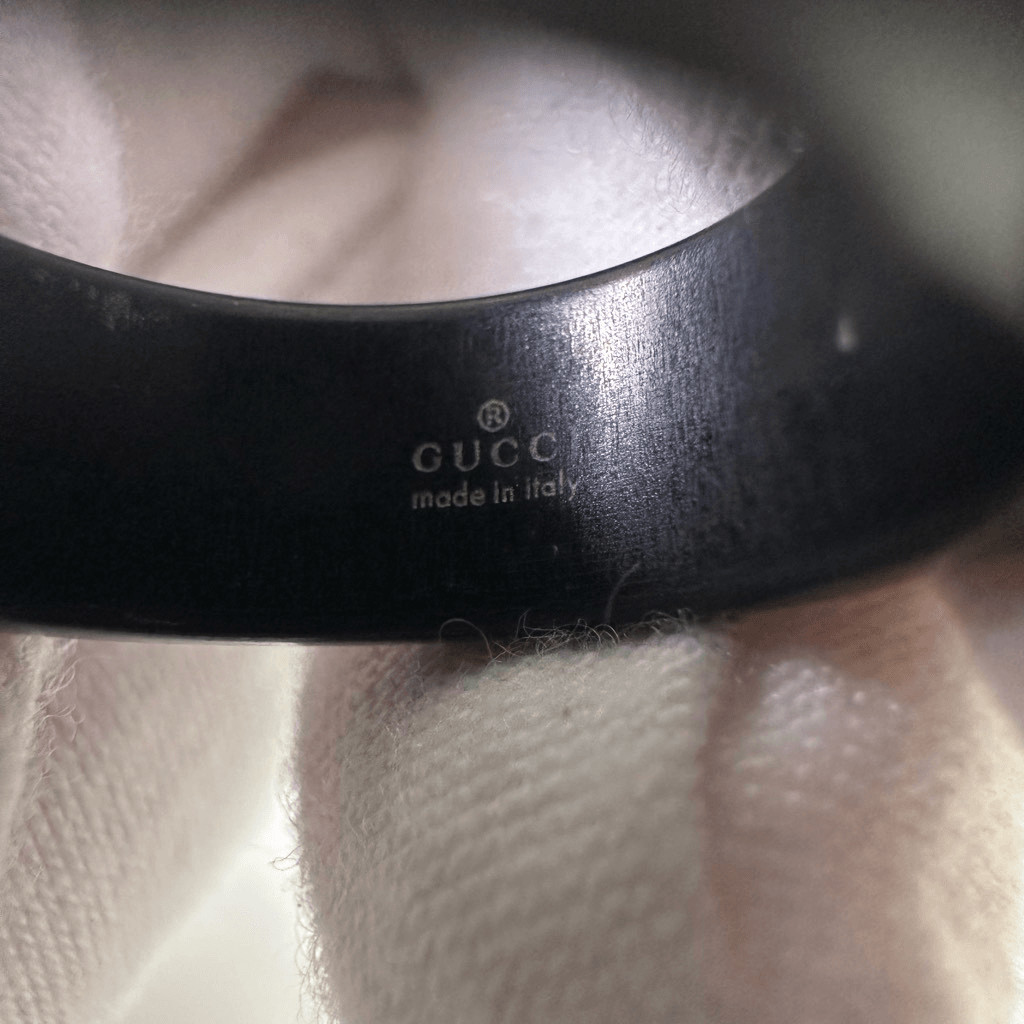 Gucci Icon GG Black Synthetic Corundum Ring Size 5