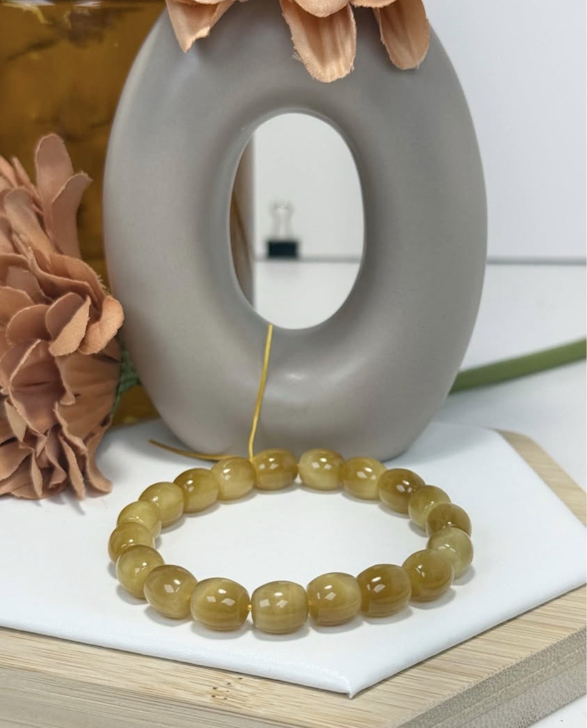 Tiger Eye Honey Rice Bead Bracelet 9.3MM