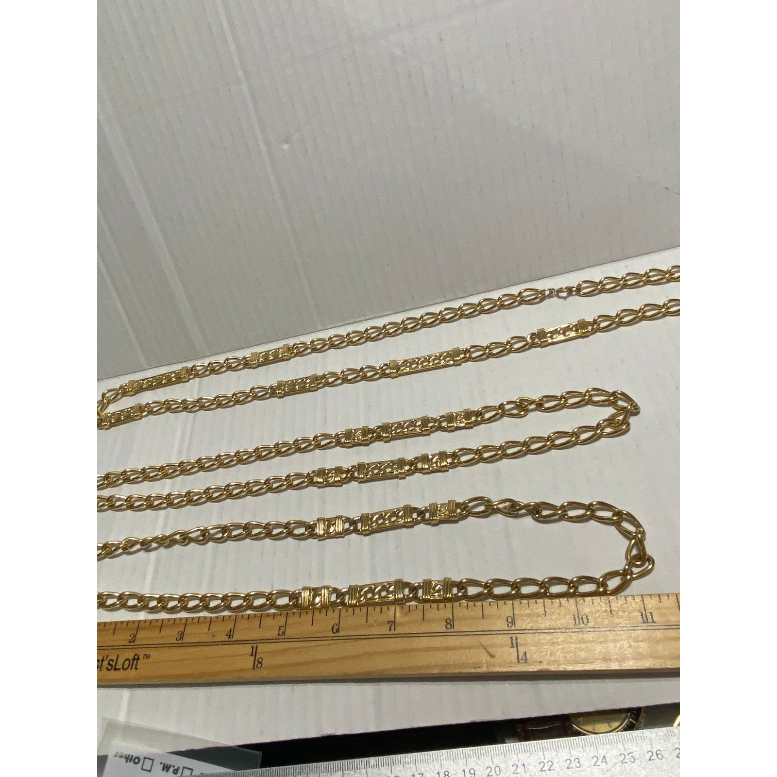 Unbranded Layered Chain Necklace Womens OS Gold Excellent Multi-Strand Bar Link