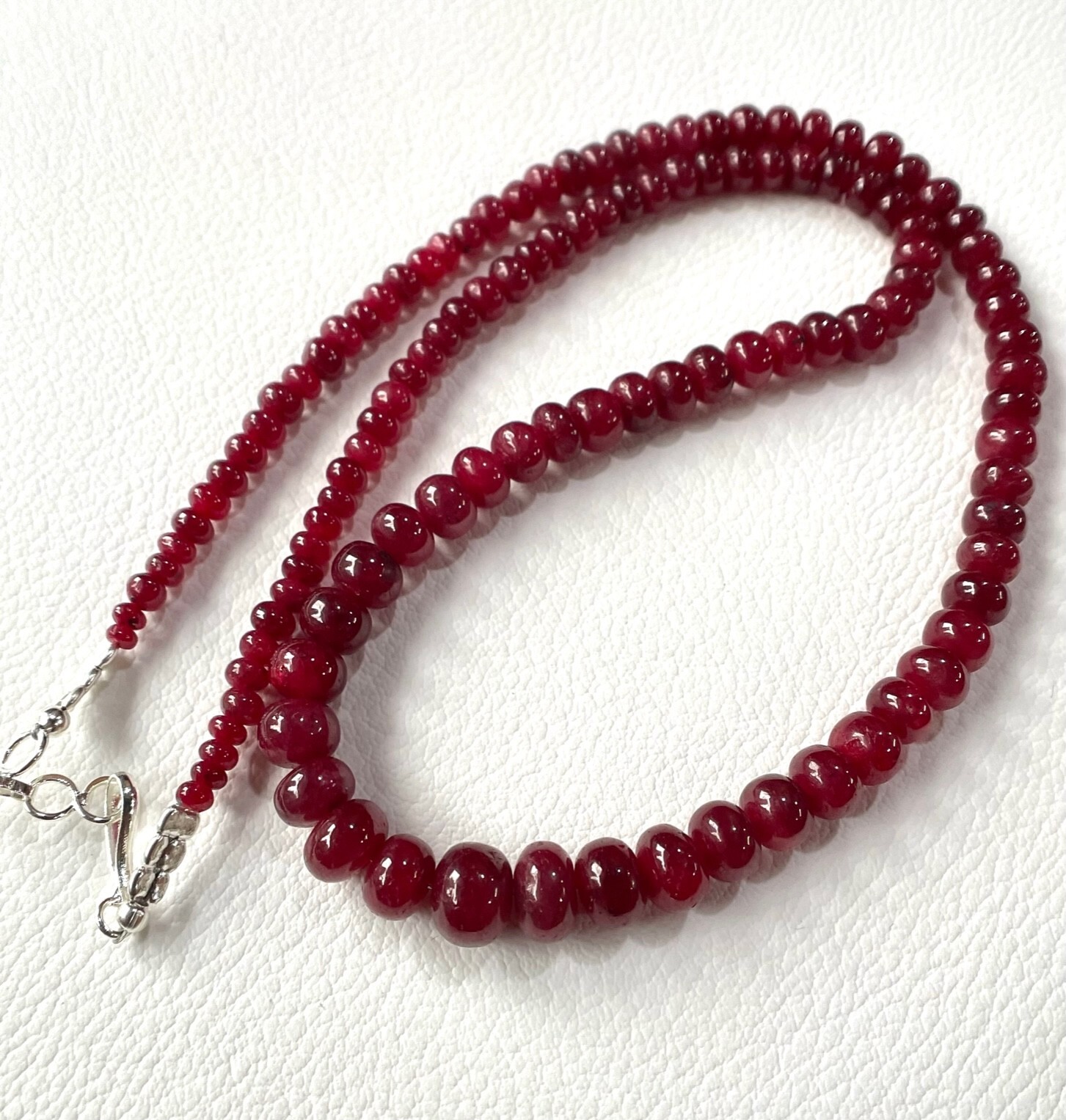 Top Grade Natural Ruby Smooth Rondelle Beads Gemstone Necklace,Ruby Beads 5-10mm