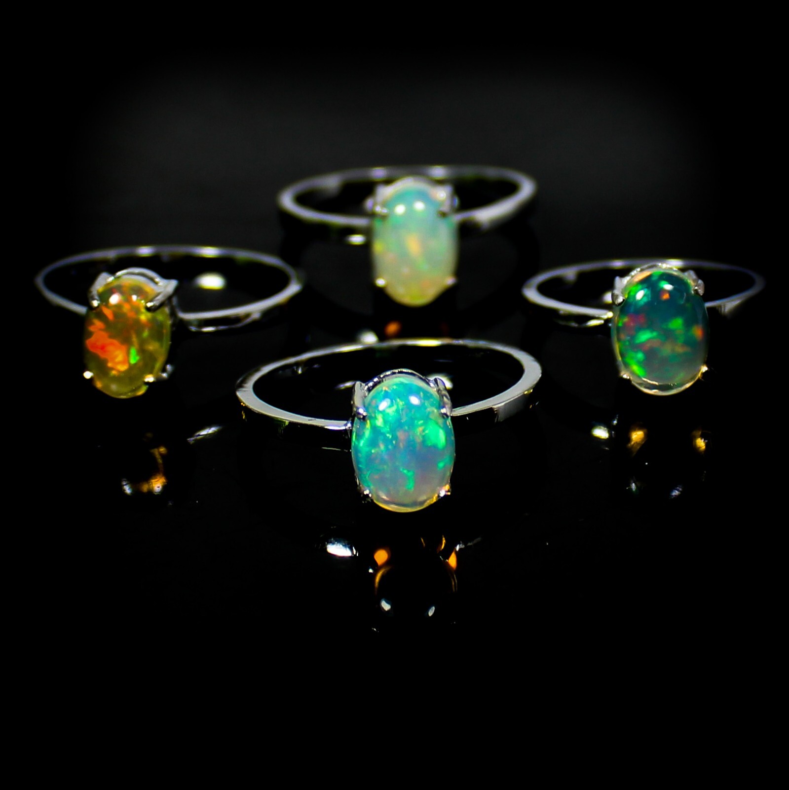 100% Natural White Ethopian Silver Rings With 92.5 Sterling Silver In All Sizes