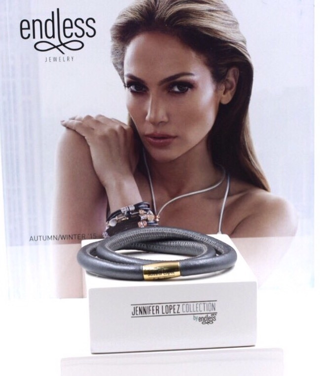 Endless By JLO Double Bracelet Metalic Leather Gold clasp 7.0inch #1054-36