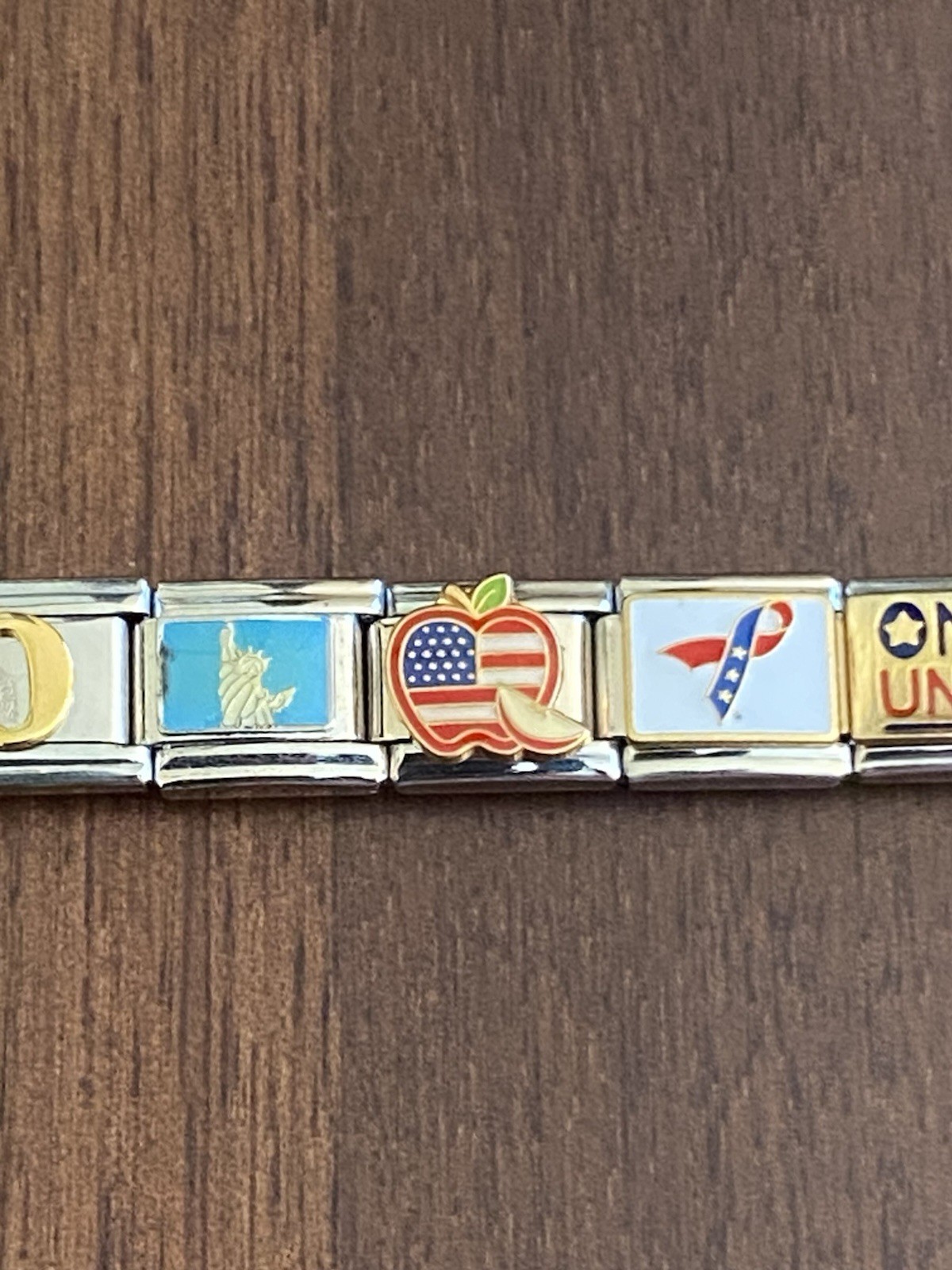 18 Charm Patriotic USA 250 Anniversary Fourth Of July Bracelet Italian Charm New