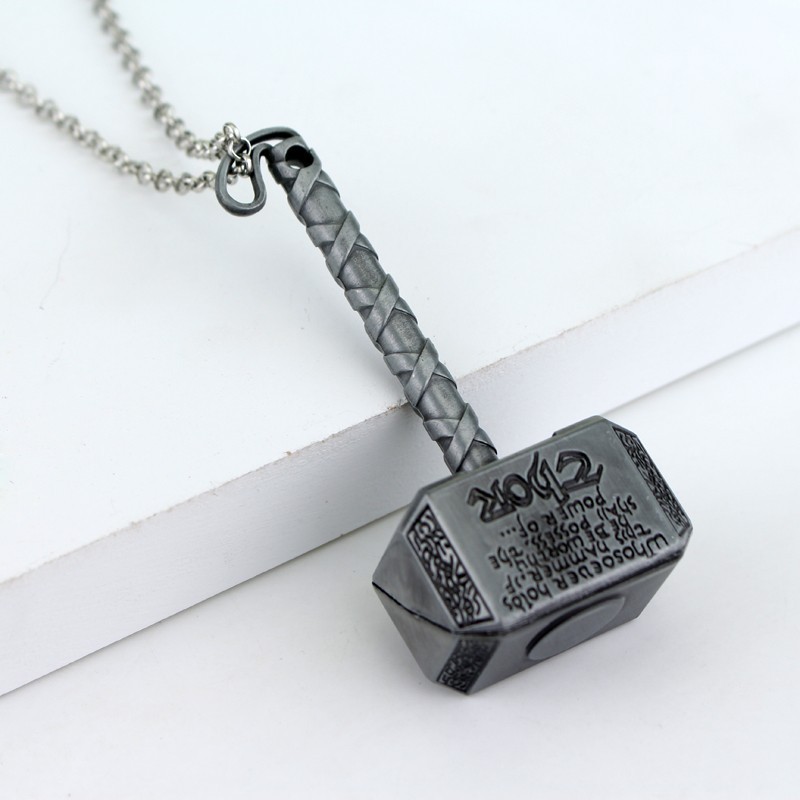 Hammer Pendant Necklace Unisex Zinc Alloy Geometric Charm Necklace O-Chain Fashi