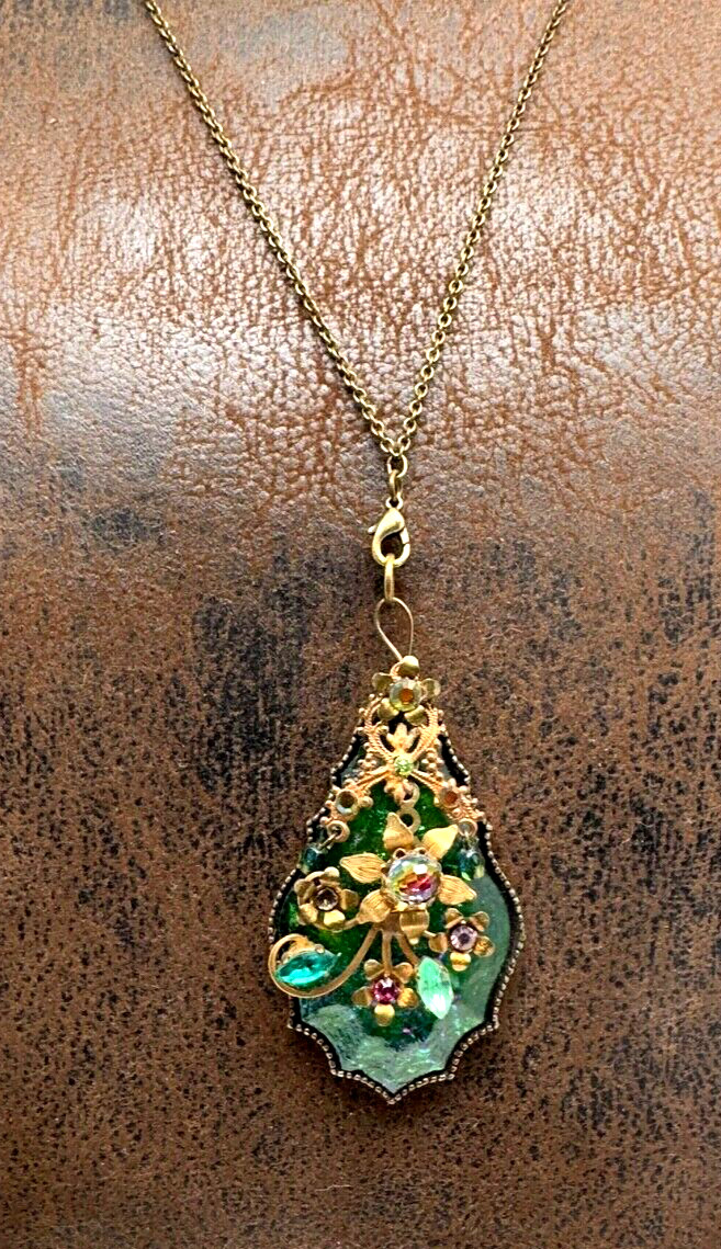 Lovely Michal Negrin Necklace With Colorful Crystals #117#