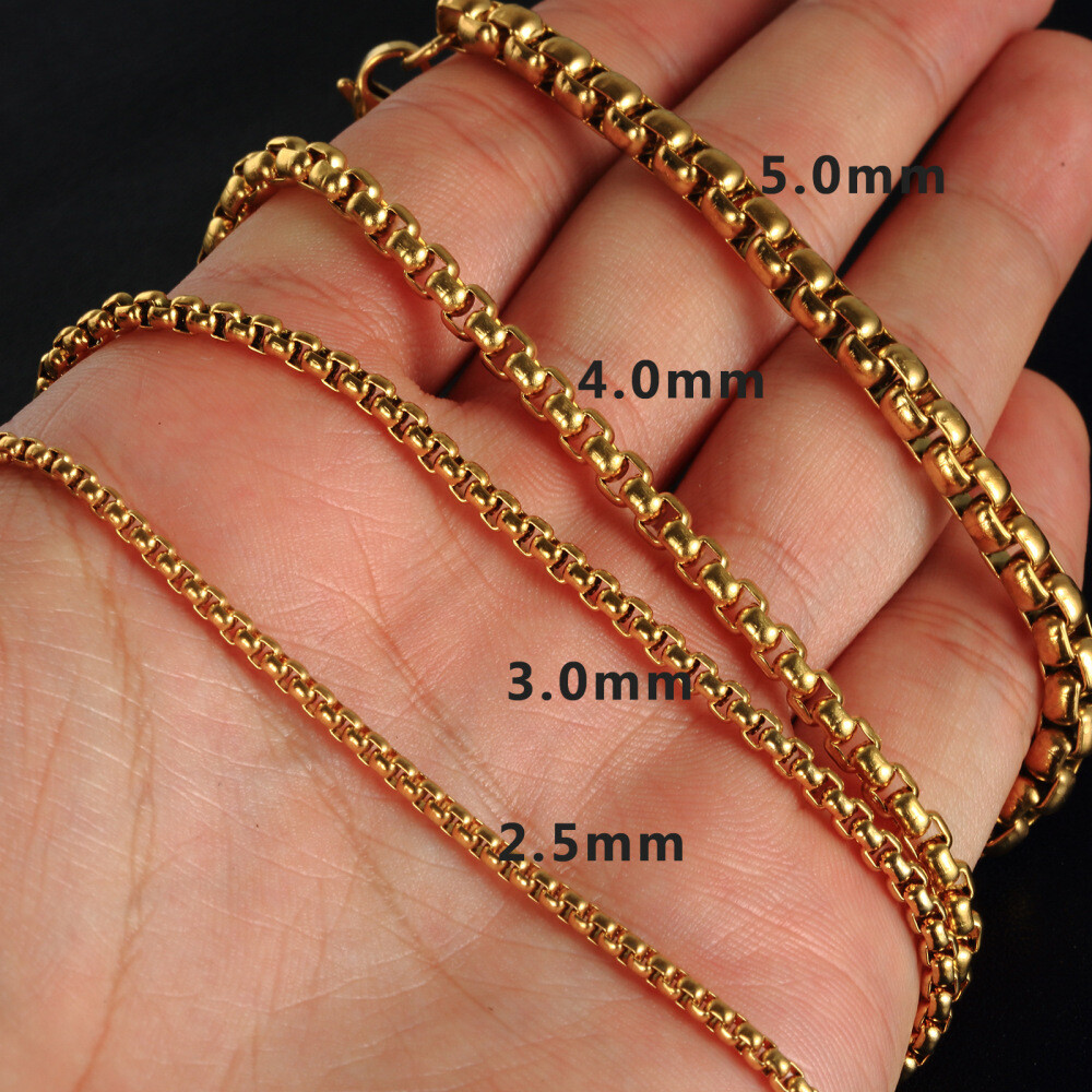 Wholesale 5/10/20pcs 2/3/4/5mm Gold Unisex Stainless Steel Rolo Chain Necklace