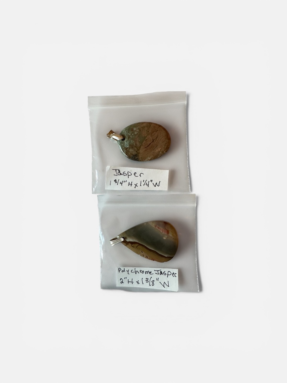 Lot of 8 Jasper & Agate Gemstone Pendant Stones Mixed Shapes Jewelry Craft