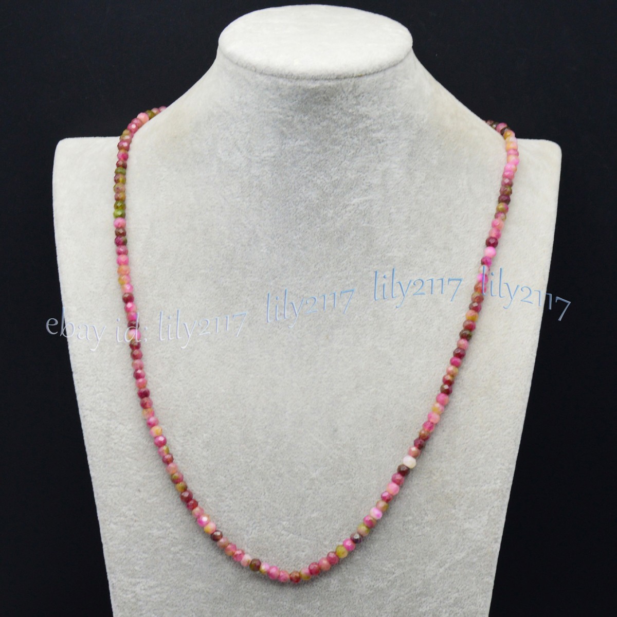 Faceted Natural 4x6mm Multicolor Kunzite Gemstone Rondelle Beads Necklace 14-36″