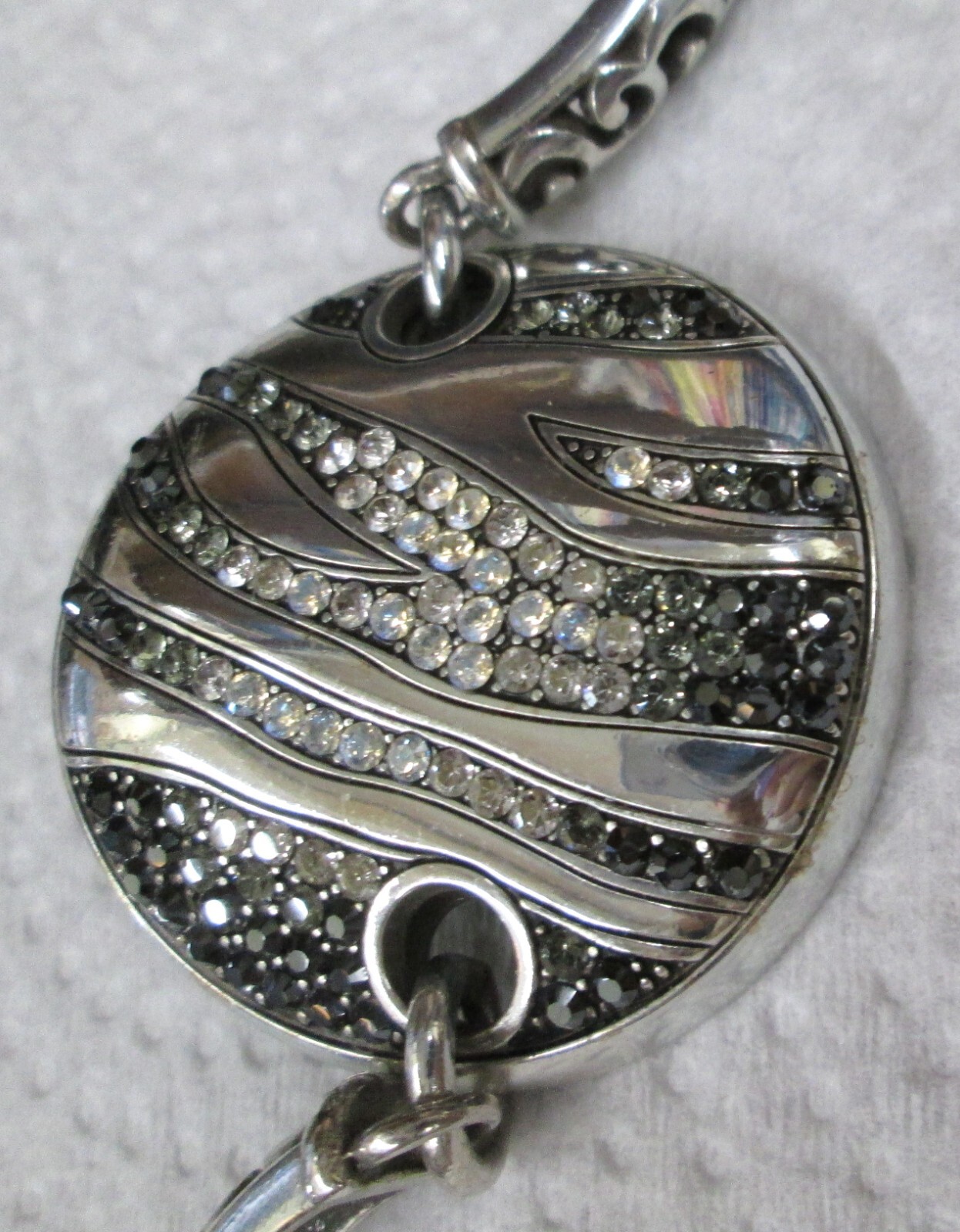 Signed Brighton Contempo Bracelet with Black Spinal and Aurora