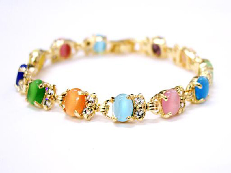 Vintage Natural Jade Bracelet Women 18K Gold Plated Fashion Bangle Jewelry Gifts