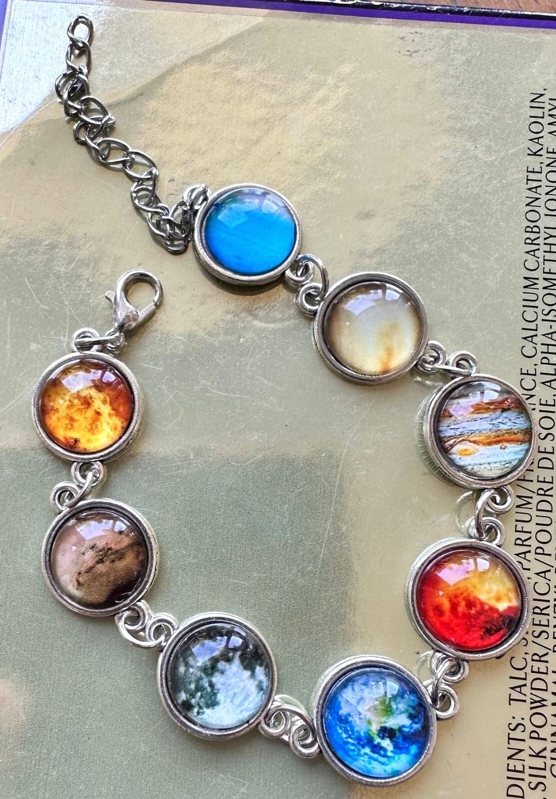 Solar System Bracelet New Planets Earth Universe Moon Sky Lobster Hook Closure