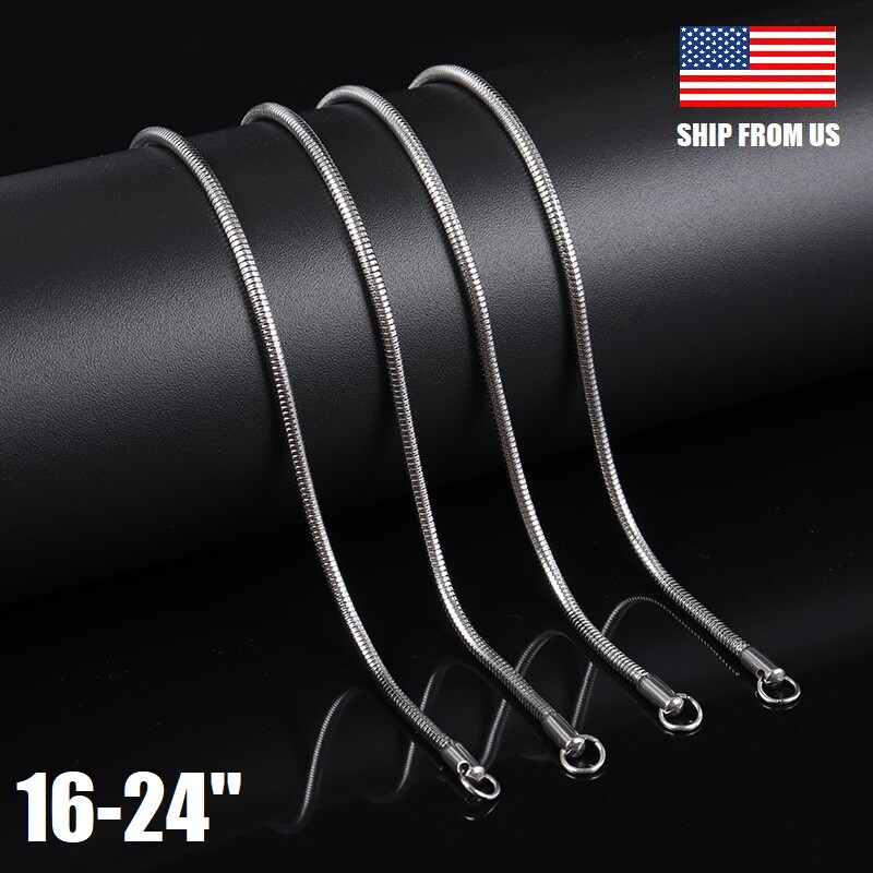 1mm Men Women 925 Sterling Silver Italian Snake Chain Necklace Jewelry 16-24″