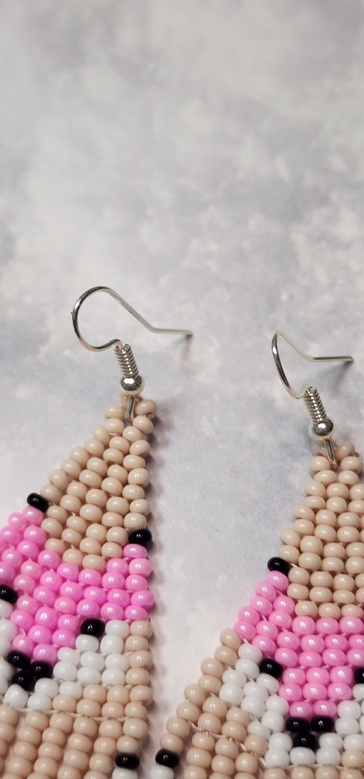 Beaded Fix Desing Chandelier Earrings. Fox Desing. Long 3.5 In