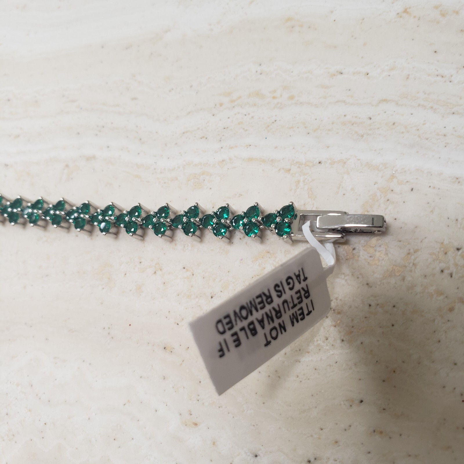 Austrian Green Crystal Tennis Bracelet/Anklet, 18.5cm /7.25 inches