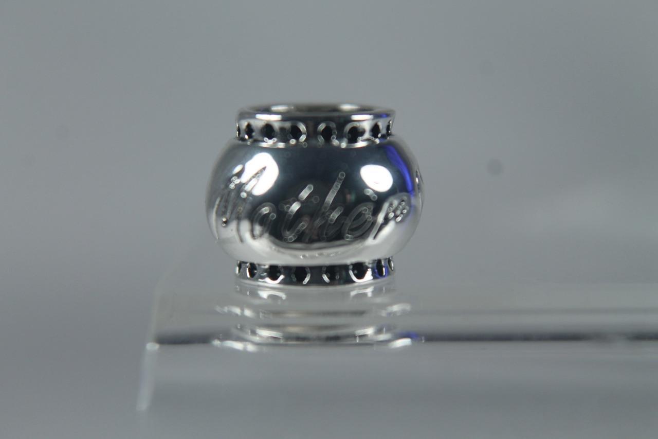 ‘Mother’ In Script Silverstone Bead By DaVinci #DB 15-2 NEW