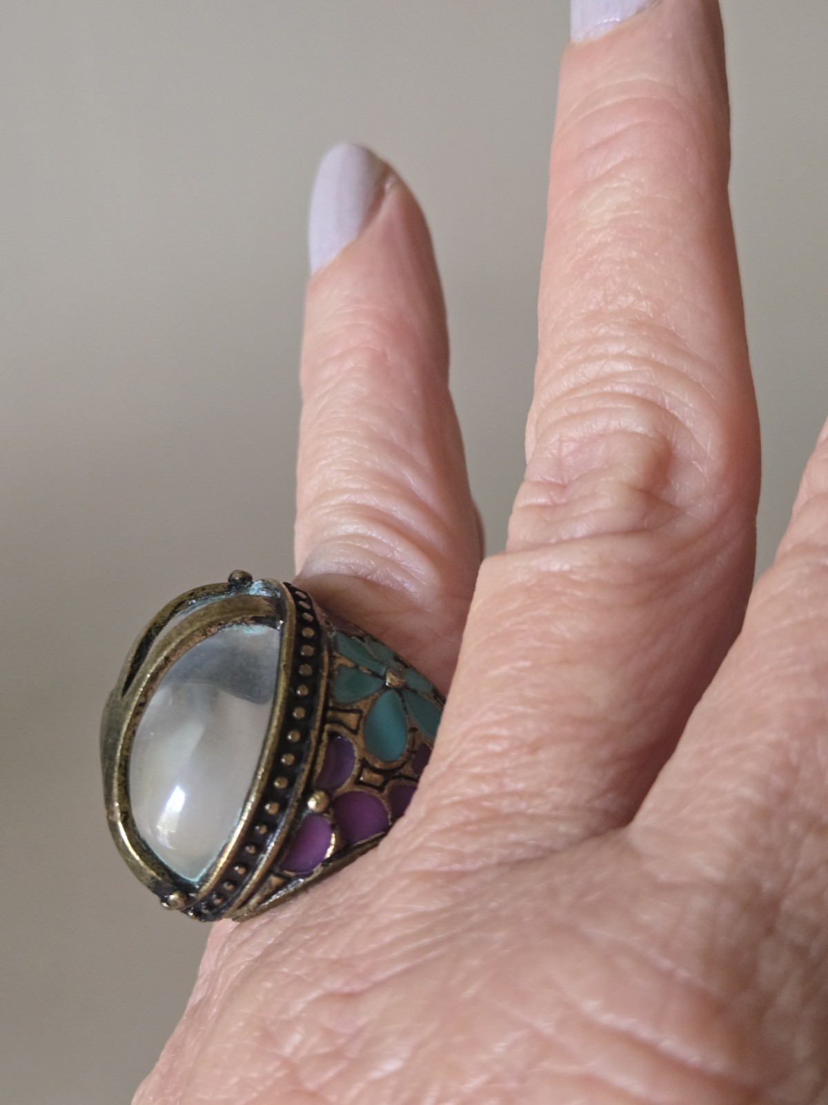 Rare New Lucky Brand Lucky You Vintage 1990s Peace Sign Mood Ring Size 5.5