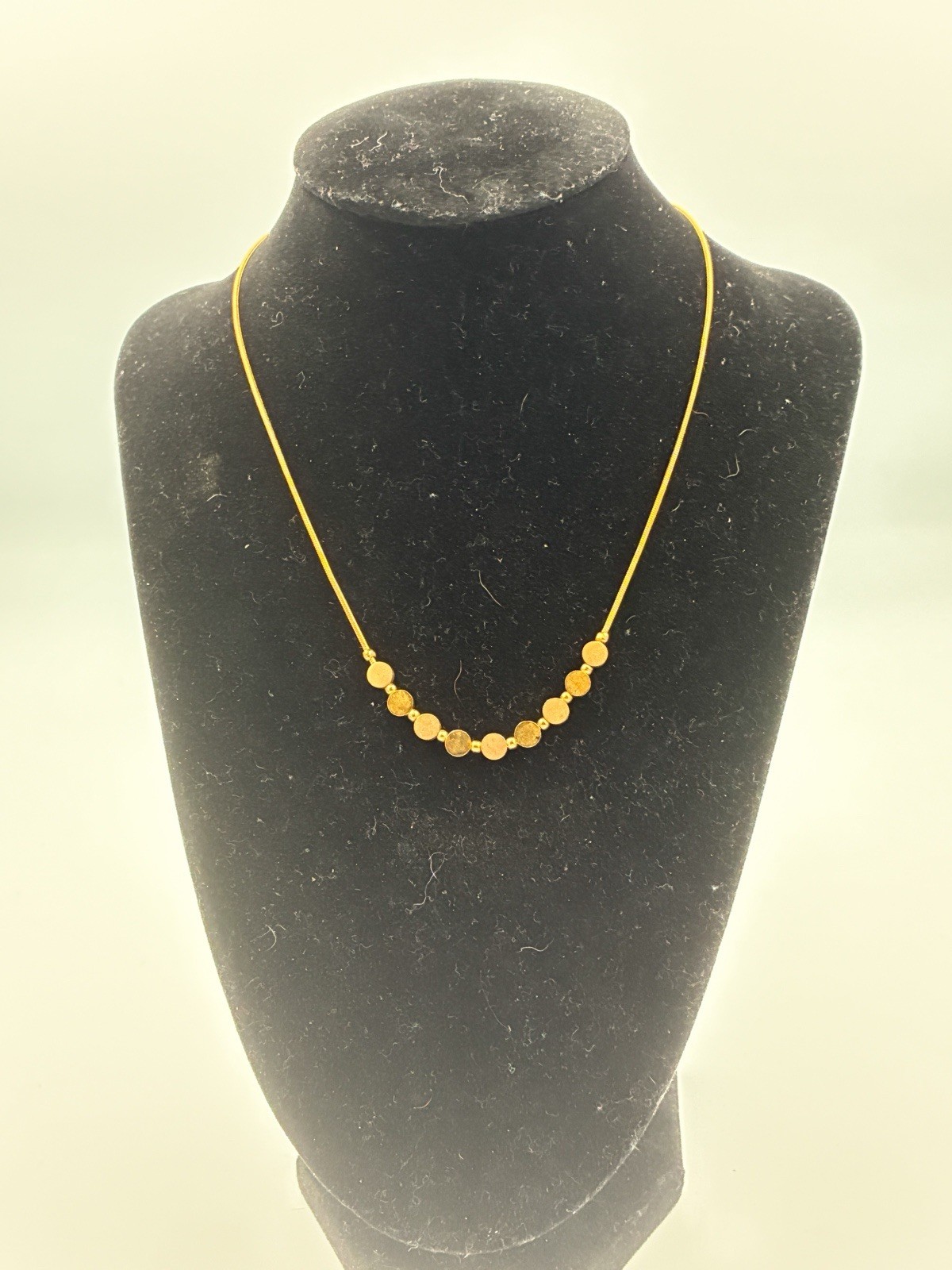 Women’s Ladies Girls Golden Dots Stainless Steel Necklace