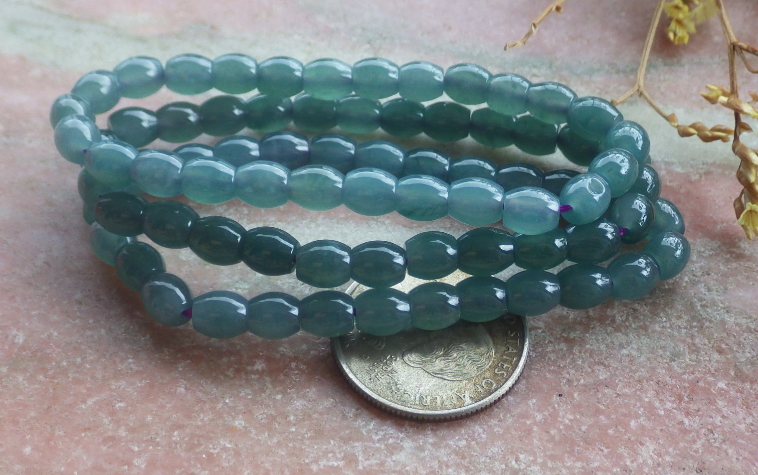 1 Pcs Icy Green 100% A JADE Jadeite Bead Beads Bangle Bracelet 6.5 inches 734770