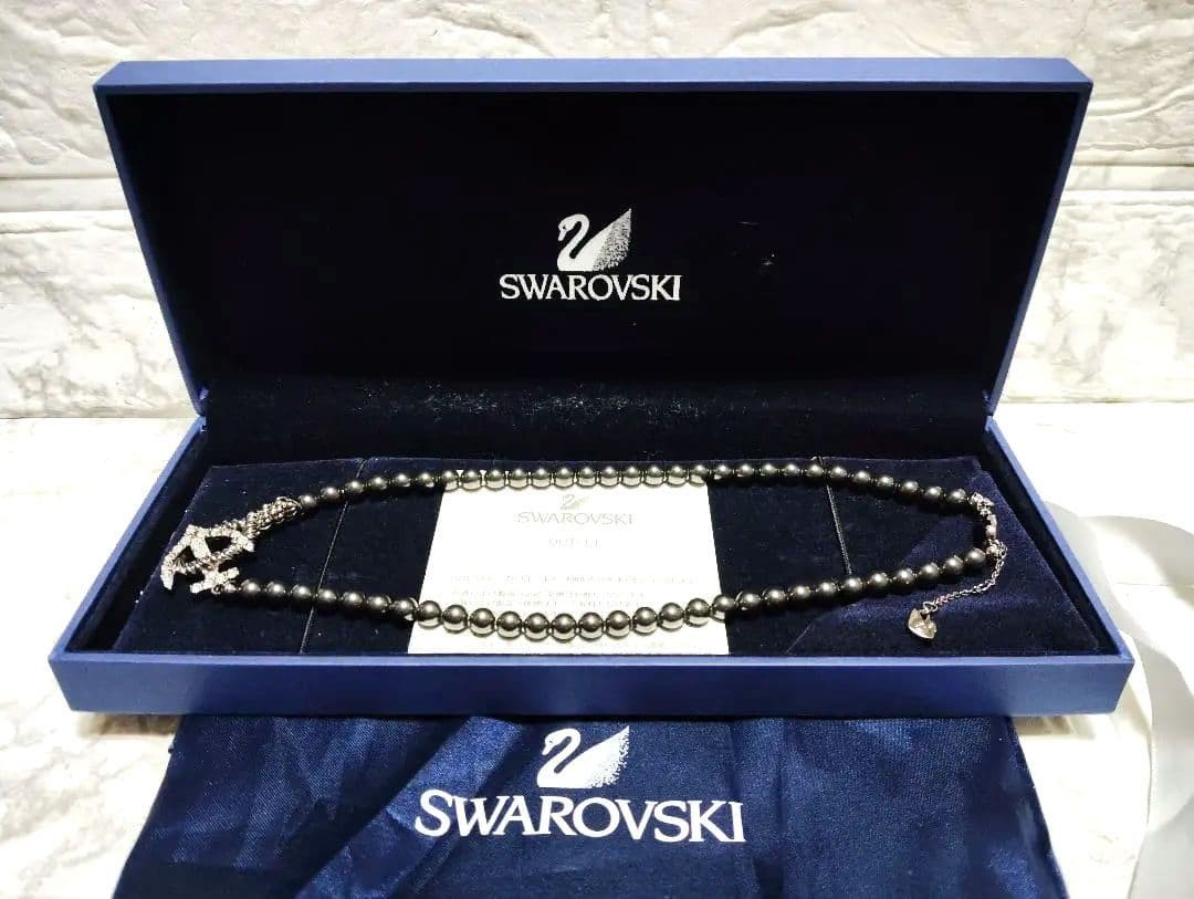Swarovski Black Pearl Anchor Necklace Not specified Used