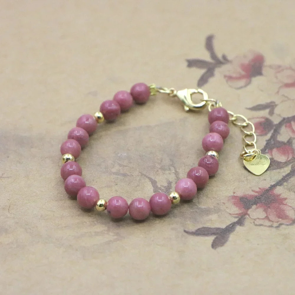 Baby Girls Bracelet Natural Stone Bead Lobster Clasp Charm Jewelry Adjustable