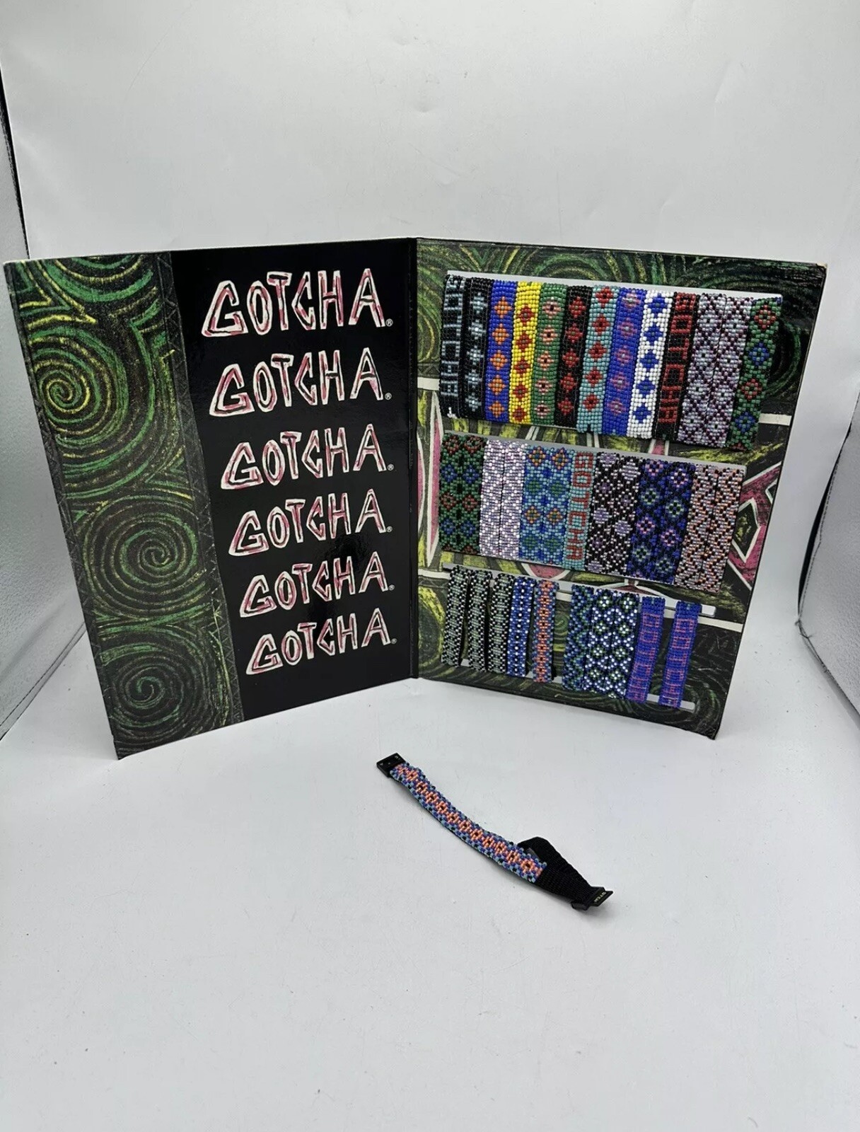 Gotcha Bracelet Adult Vtg 90s Surf Skate Braided Wrap Multi Color