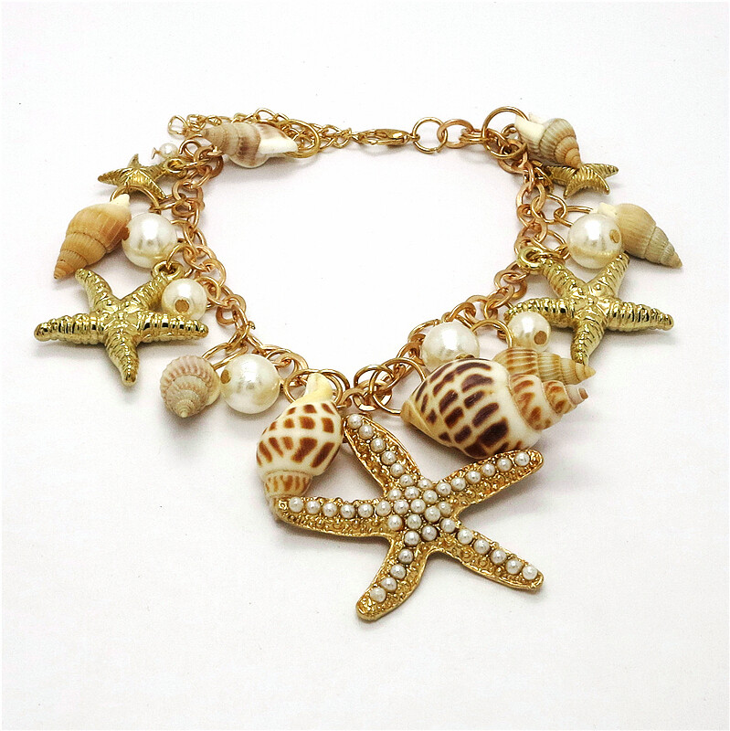 Fashion Sea starfish Conch Pearl Women Jewelry China Bracelet Gift