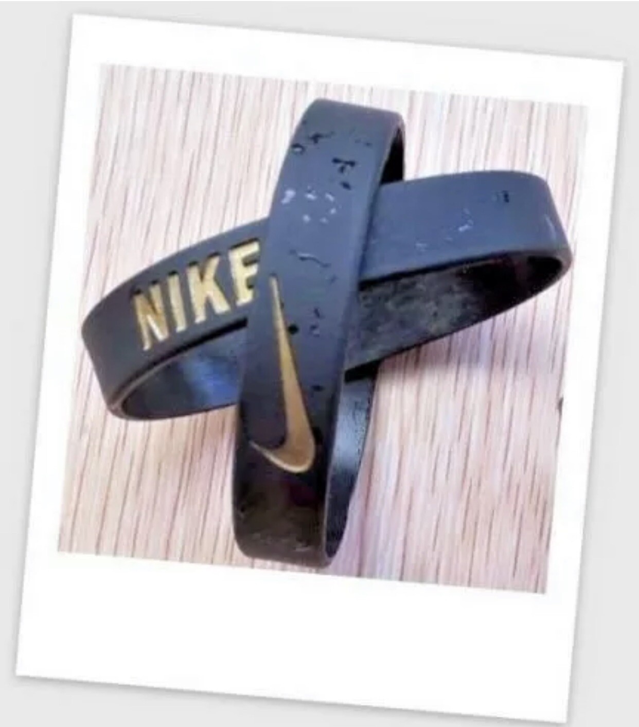 Nike AF1 Baller band bracelet wristband Black Gold White Gold SET of 2 Bracelets