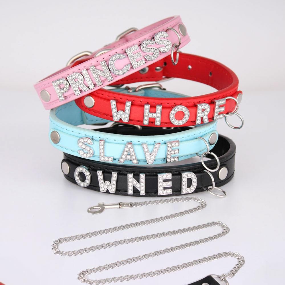 Custom Chocker BDSM Gift Choker Pu Leather Black DIY Necklace Collar M3