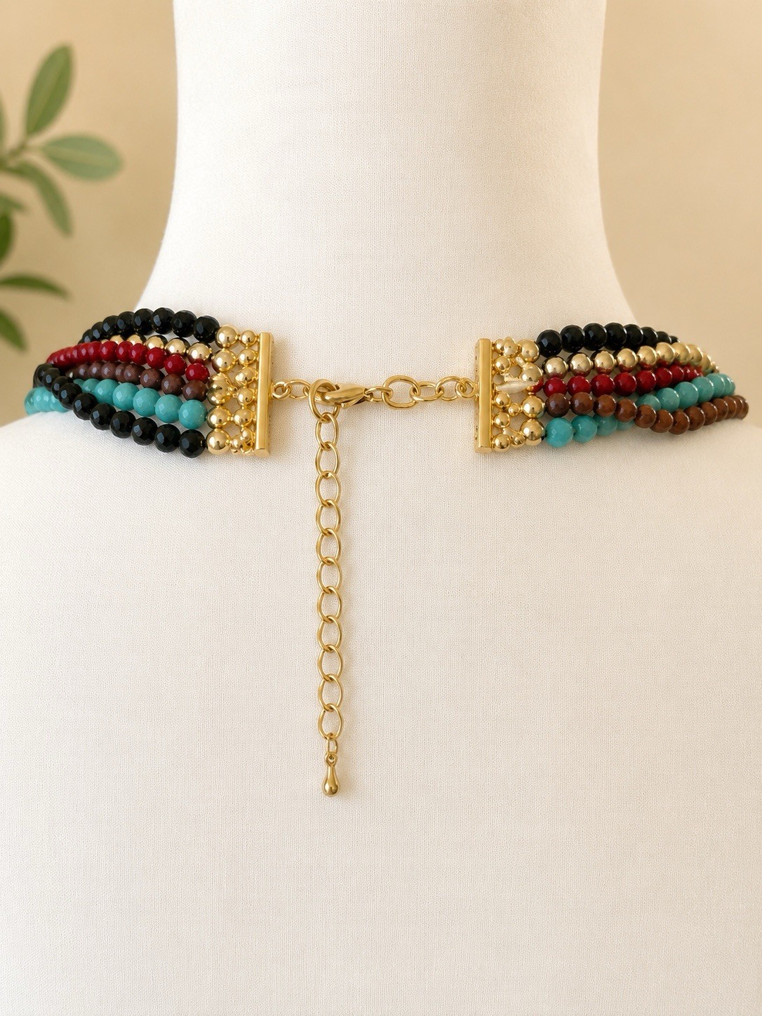 Park Lane Multi Strand Beaded Statement Necklace Colorful Boho w/ Dust Bag
