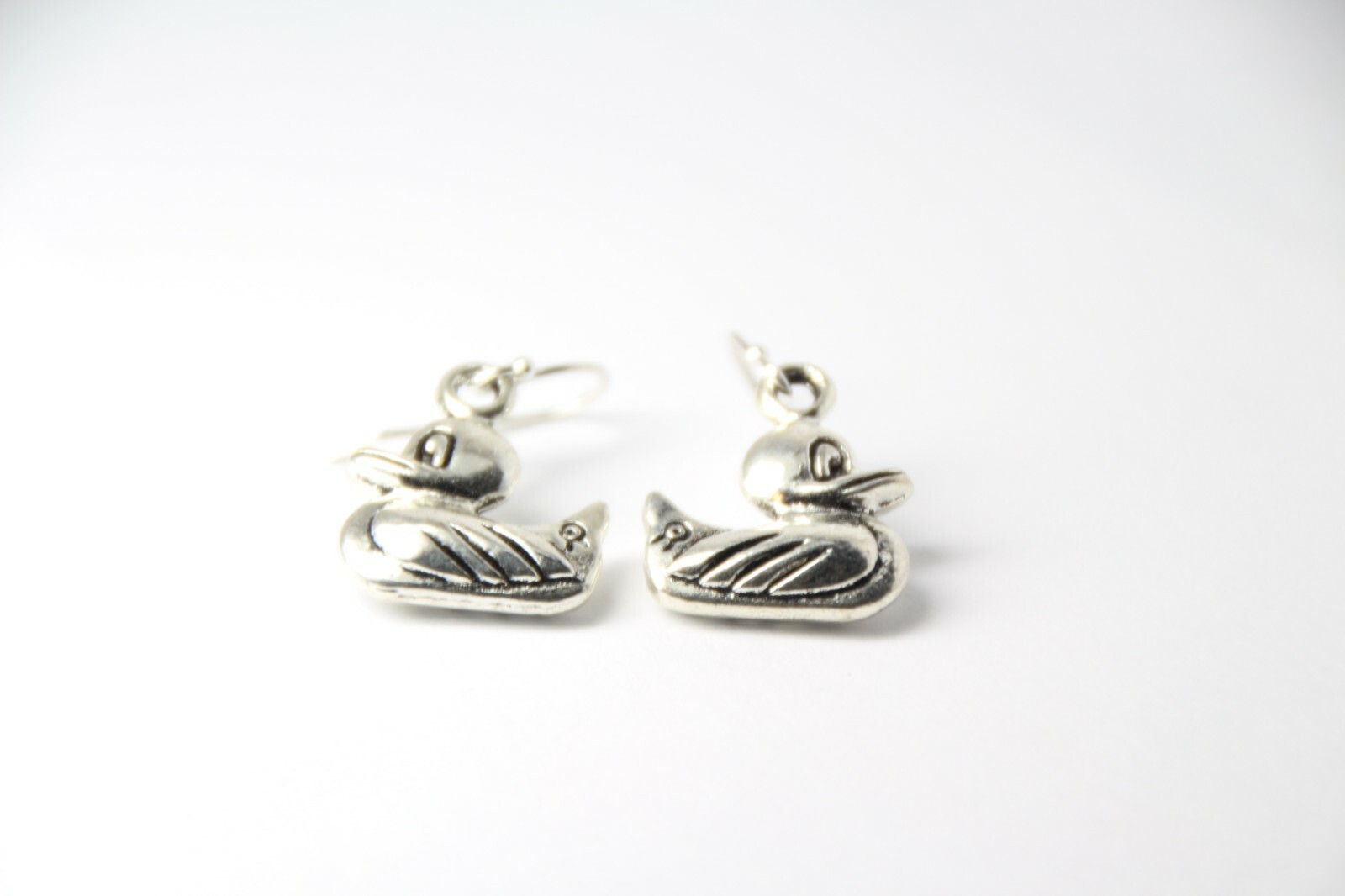 Rubber Ducky Charm Earrings Duck Animal 925 sterling silver Hook Charms Charm