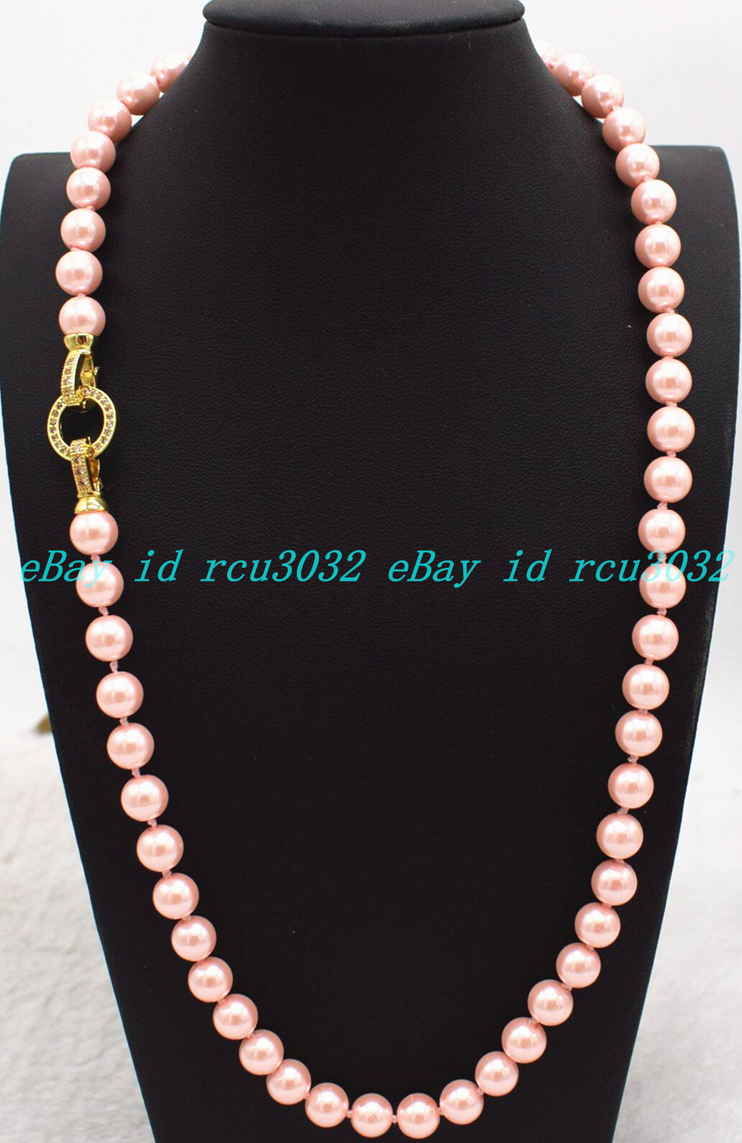 Beautiful 8mm Pink South Sea Shell Pearl Round Beads Necklaces 16-28” AA