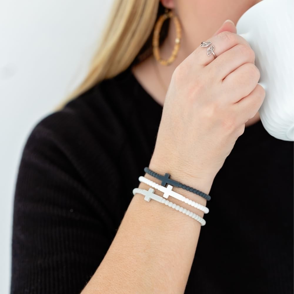 Jesus Bracelets Cross Silicone Bracelet 5 Count Kids Adults