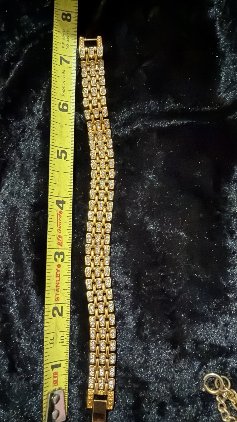 NOLAN MILLER Gold Tone & Rhinestone Panther Link Bracelet. 7”, NWOT,