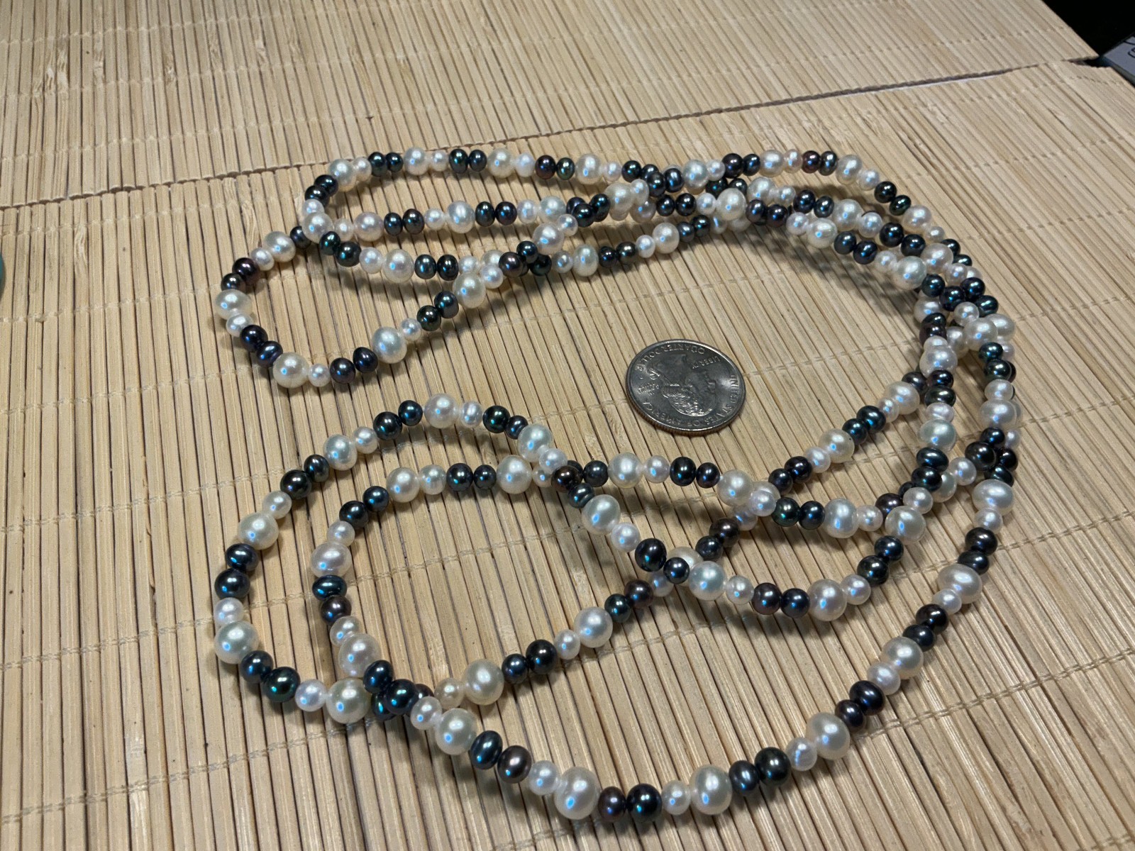 Fashion Necklace Freshwater Pearl White Gray Beaded Strand Lot 103D