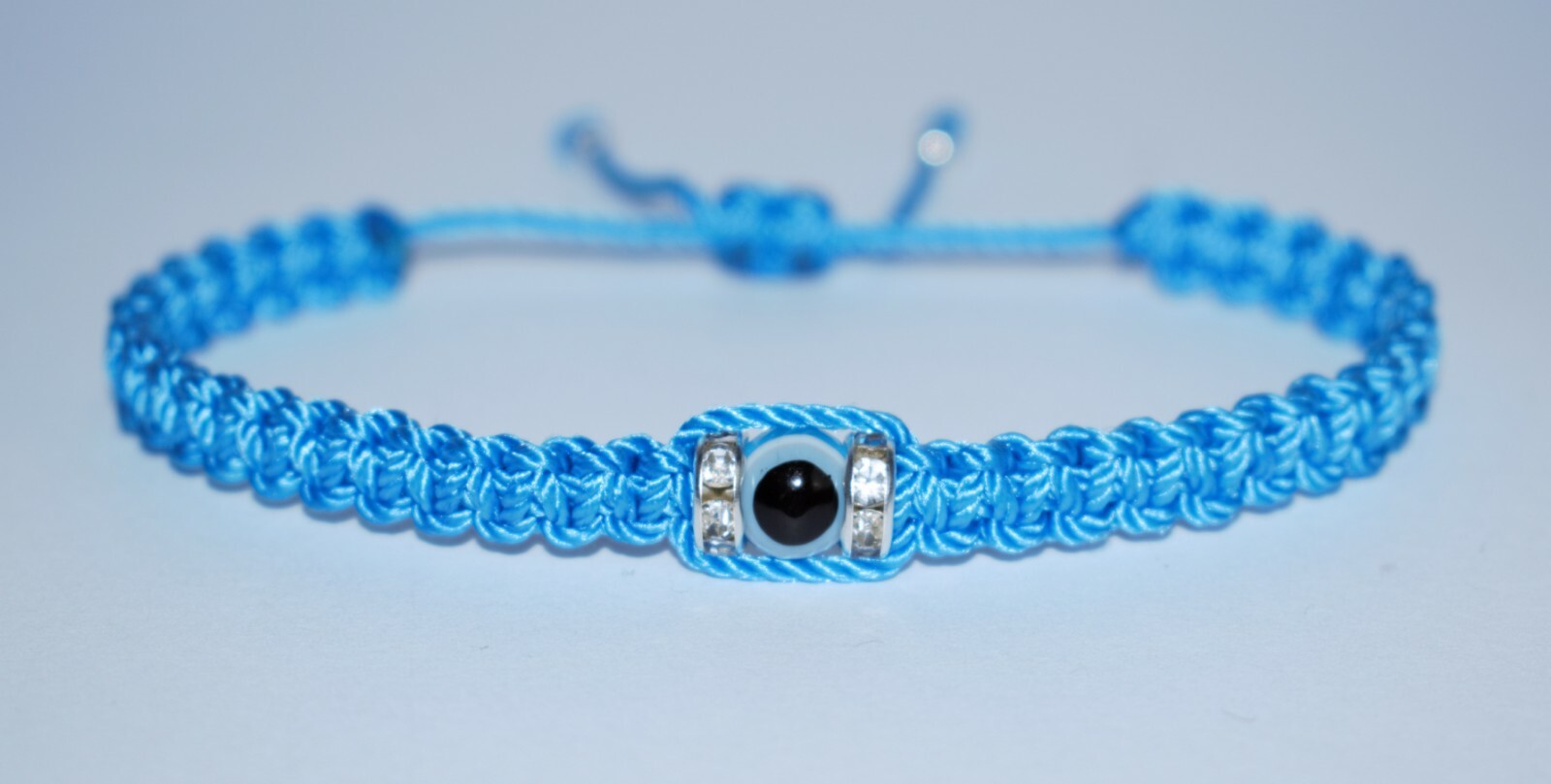 Evil Eye Amulet & Good Luck Braided Bracelet -Evil Eye Protection -blue string