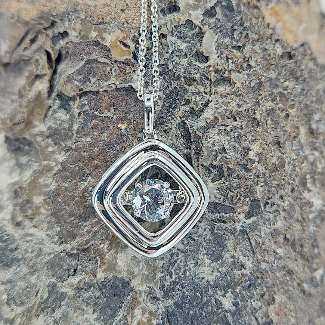 Zales Unstoppable Love Lab Created White Sapphire Pendant Necklace 925 Silver