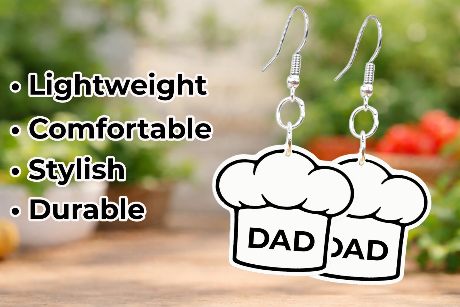Chef Hat Earrings Set of 2 Cooking Jewelry Chef Gift Kitchen DAD