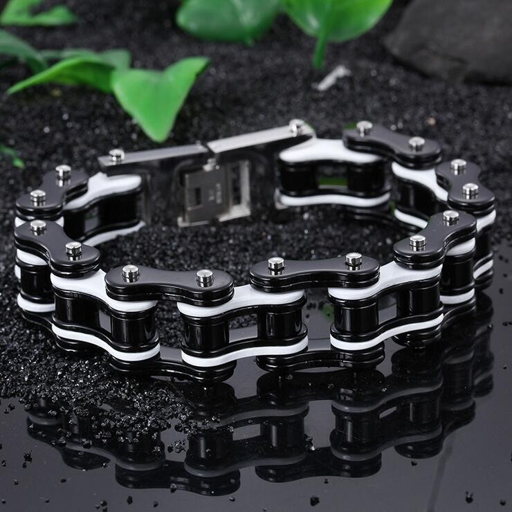 Mens Bracelets Biaker Motorcycle Chain Link Bracelet Punk Stainless Steel Gift