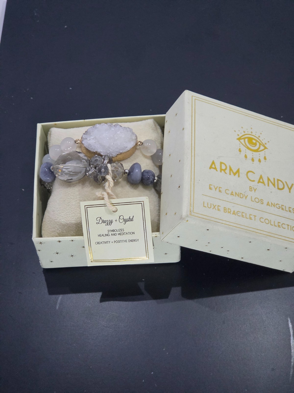 Eye Candy LA Arm Candy Luxe Bracelet Collection – Druzy Crystal Set NIB