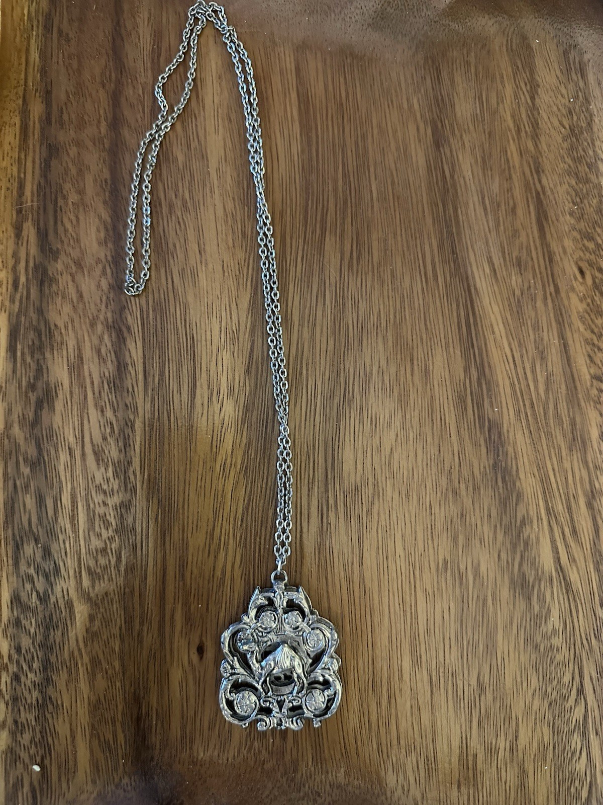 Vintage Hamsa Camel Pendant Double Sided and Chain Necklace