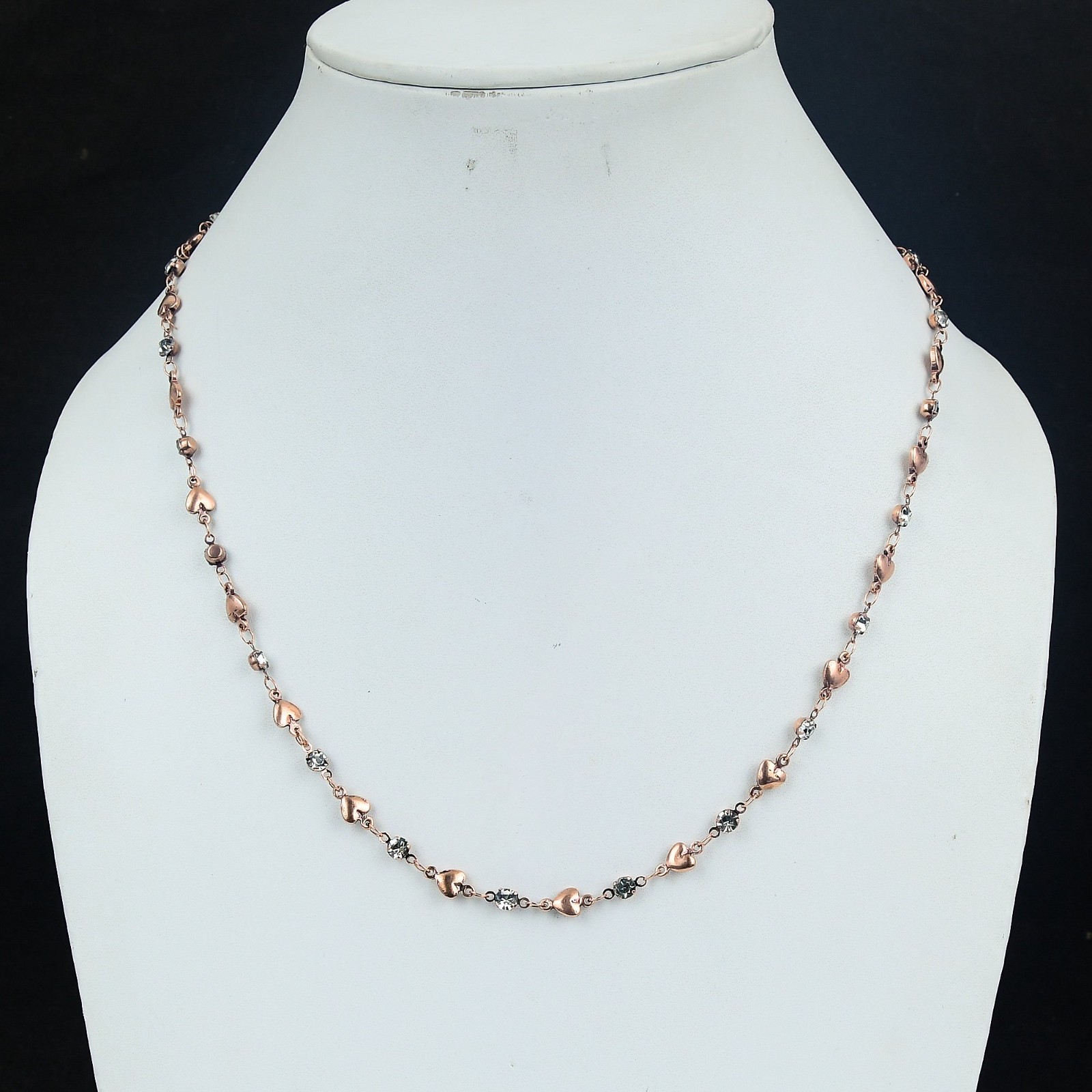 Cz Copper Chain Necklace With Lobster Clasp Handcrafted Heart Chain For Necklace