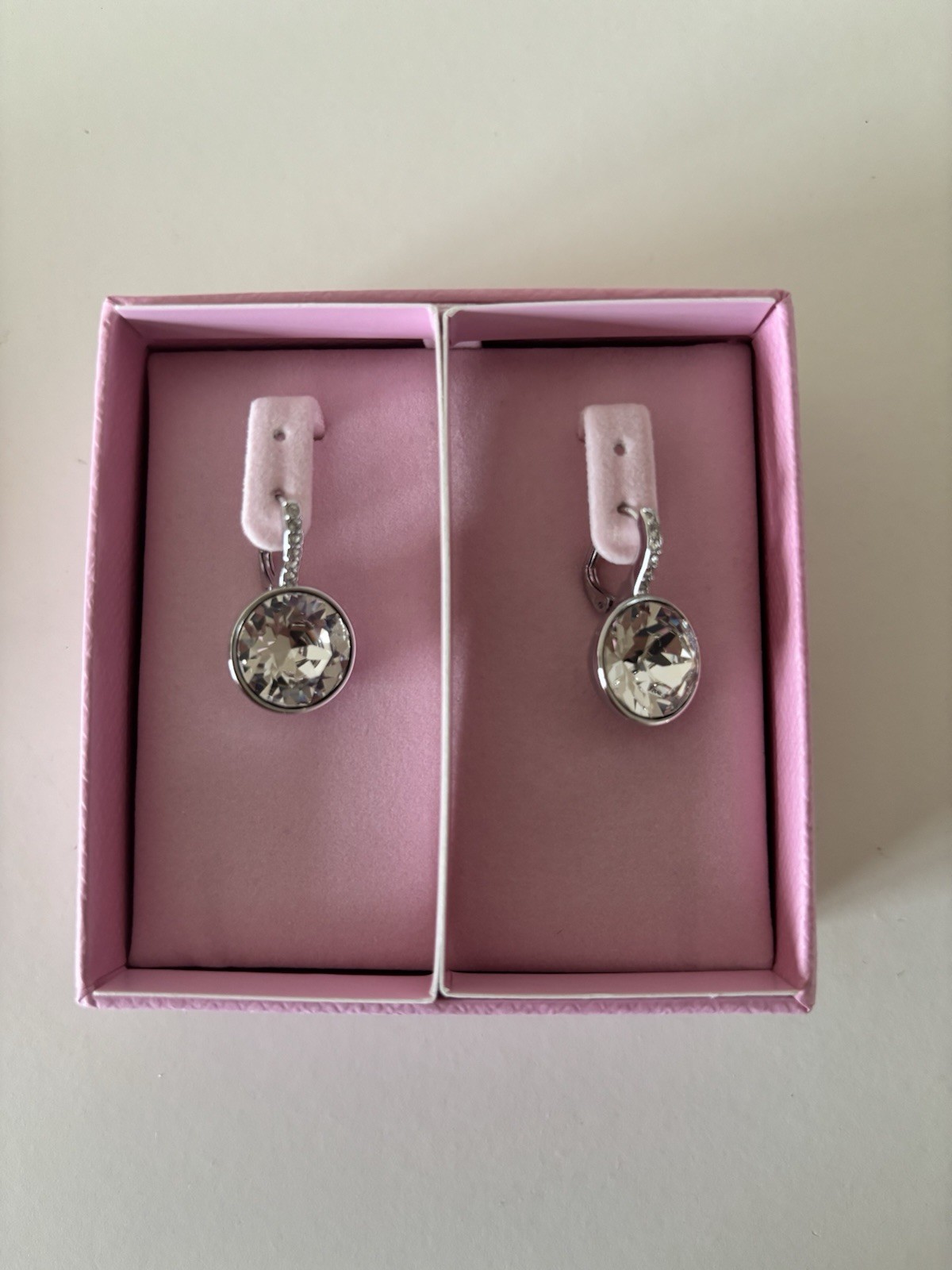 Swarovski Millenia Drop Earrings, Round Cut, White, Rhodium Plated 5731149