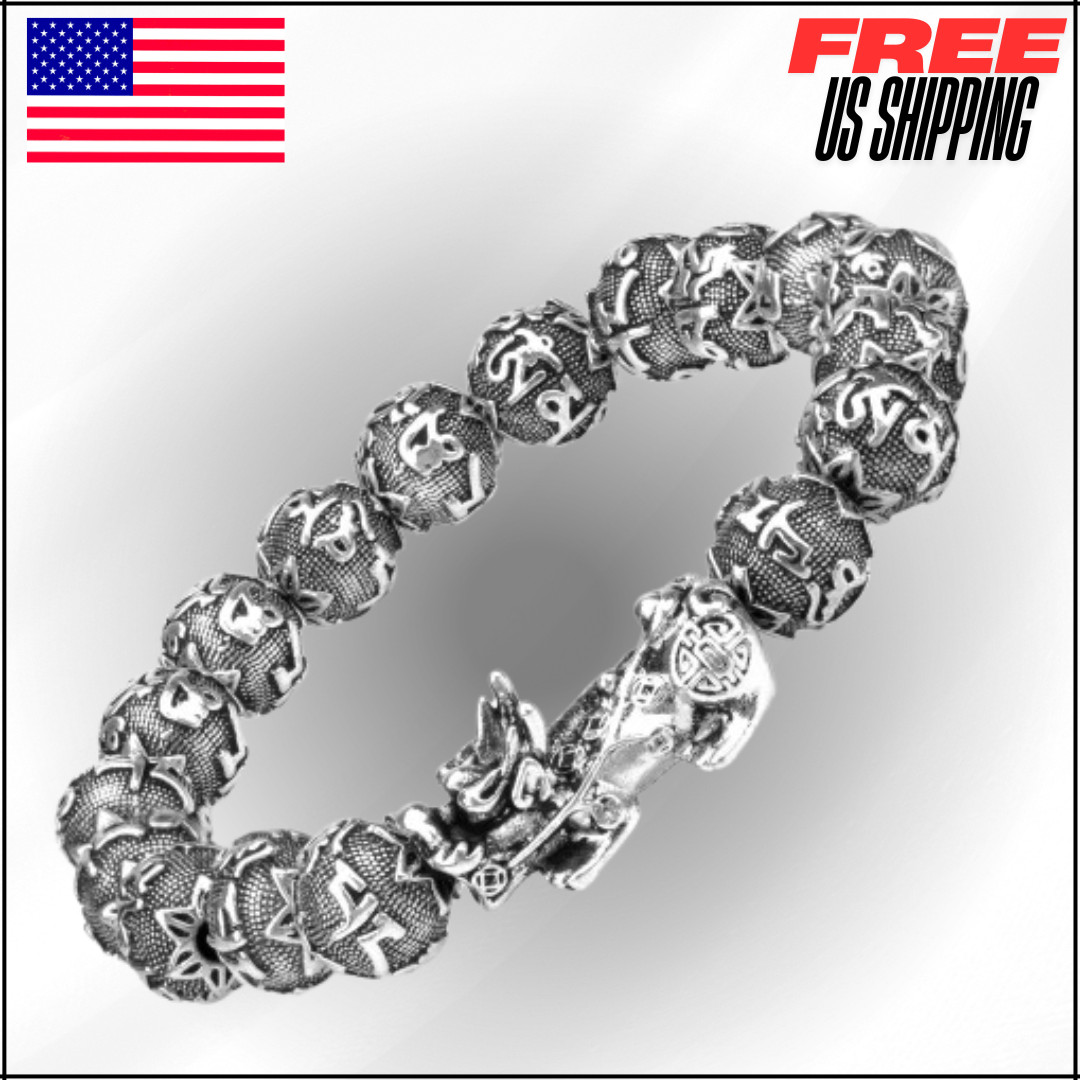 Feng Shui Bracelet 12mm Beads Bracelet, Attract Wealth Health and Good Luck