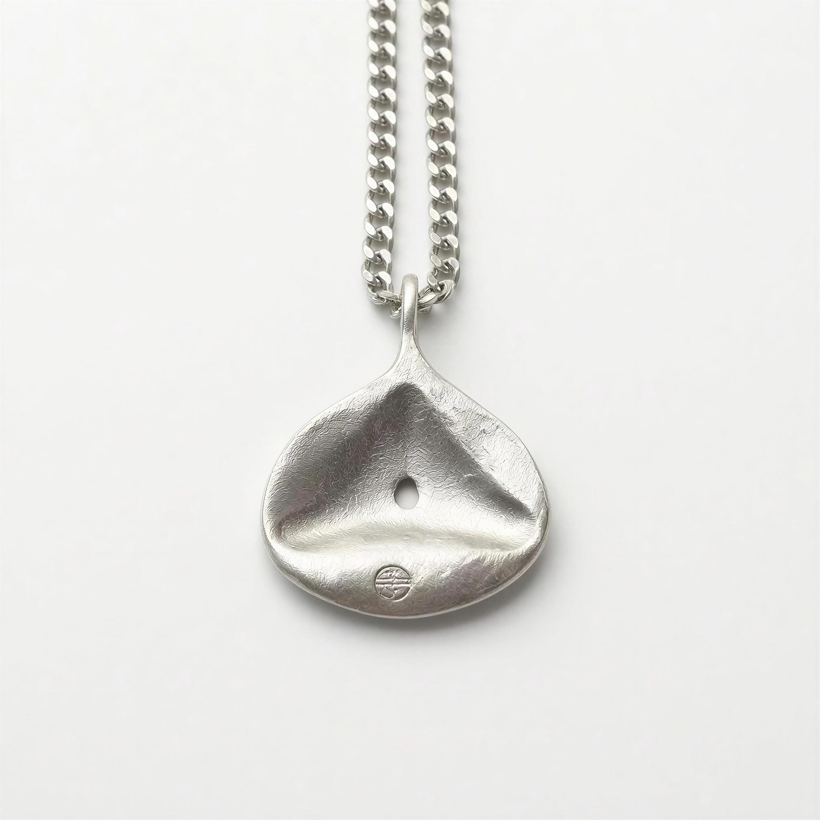 Handcrafted Lead-Free Pewter Taino Trigonolito Pendant on 3.5mm Cuban Links